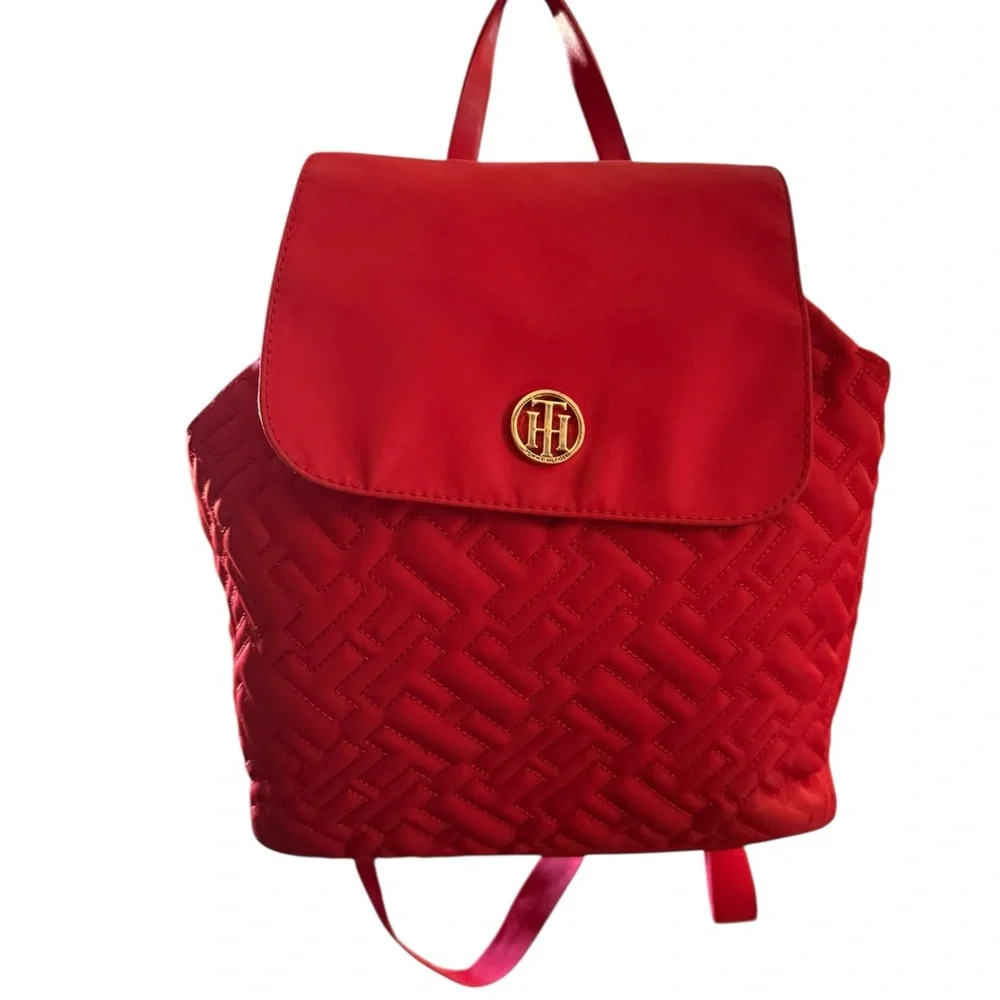 Tommy‎ Hilfiger Red Quilted Backpack
